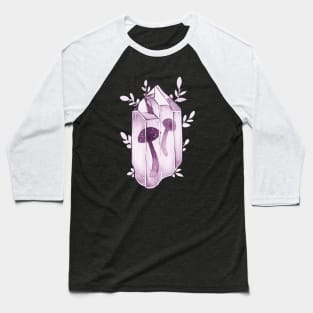 Purple Crystal Mushrooms Baseball T-Shirt